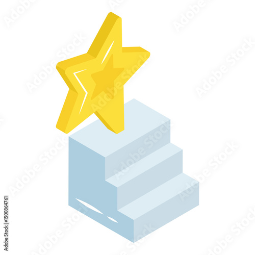 Editable design icon of level skill ladder 