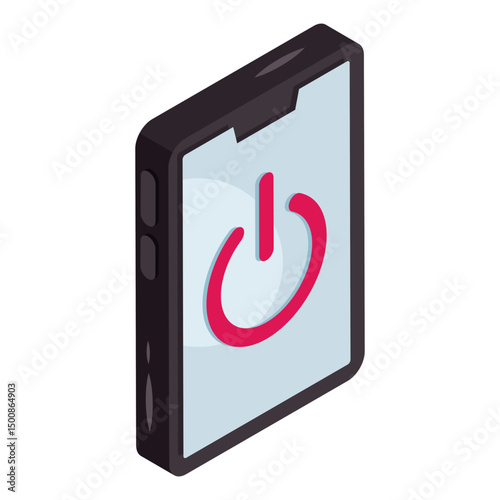 An icon design of mobile shutdown 