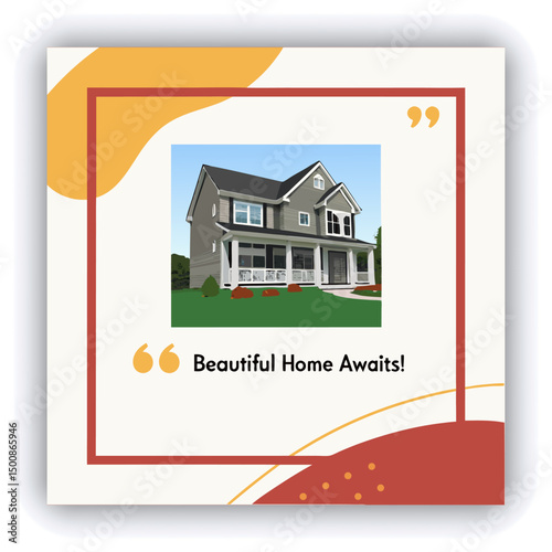 Engage your audience with our stunning real estate house social media post or square template, designed to captivate and attract potential buyers with its eye catching visuals and compelling content