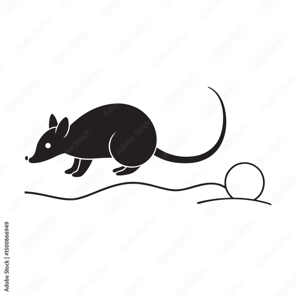 Obraz premium Rolling Armadillo Playful Moment Silhouette Vector