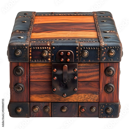 Antique Wooden Chest Illustration