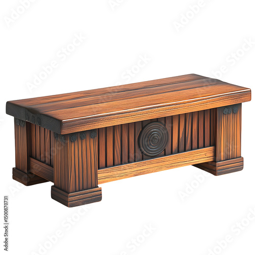 3D Wooden Chest Illustration
