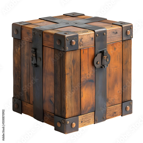 Rustic Wooden Chest Illustration
