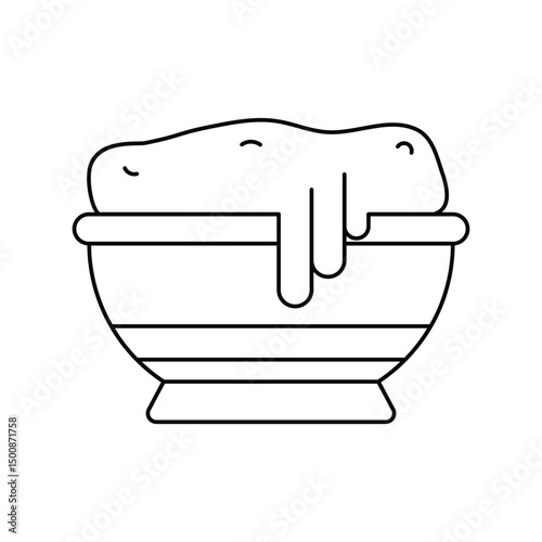 cheese lineal icon with white background vector stock illustration