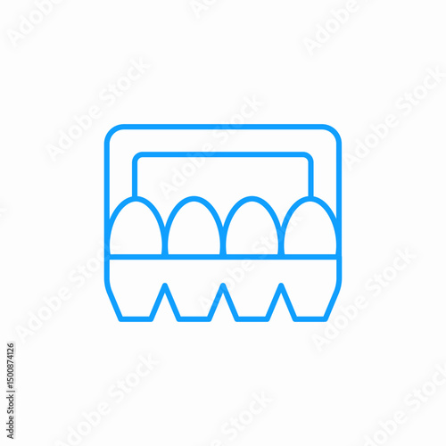 carton four eggs icon sign vector