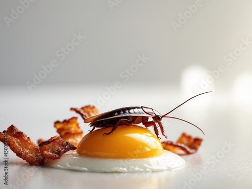 Breakfast of Champions, or a Roach on an Egg. A Culinary Nightmare Experience.