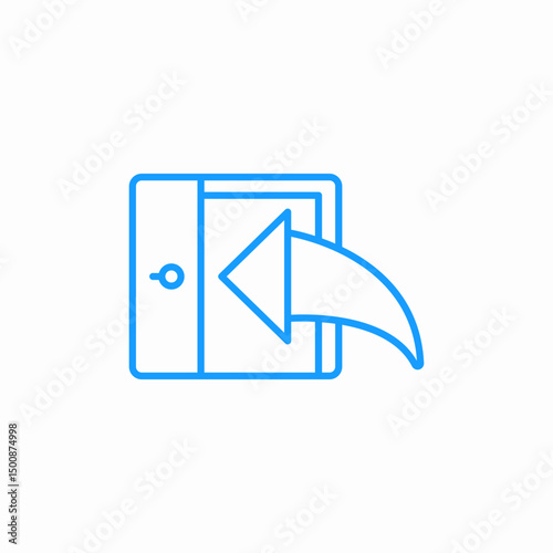 door arrow enter icon sign vector
