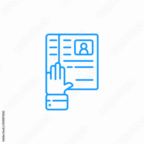hand on document icon sign vector