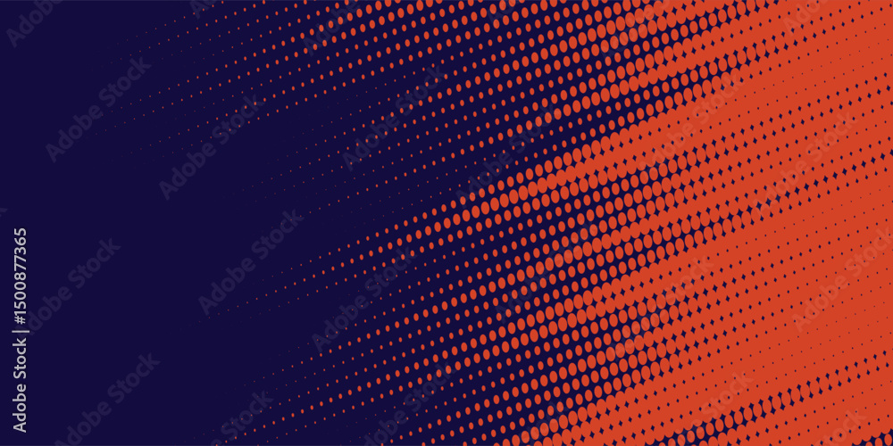 Fototapeta premium Abstract speed lines style orange color halftone banner design template. vector eps10