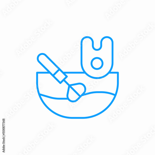 mixing bowl tool icon sign vector