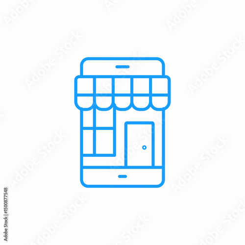 mobile online store icon sign vector
