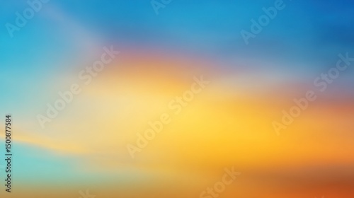 Vibrant blue and orange gradient sky blending smoothly, evoking a sense of serene harmony and boundless energy