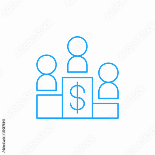 people dollar podium icon sign vector