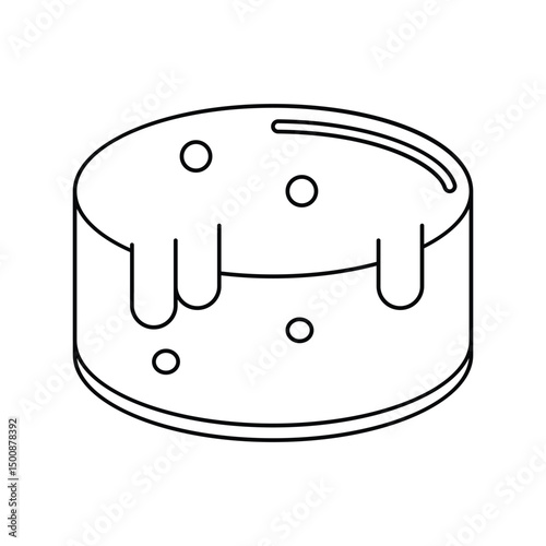 cheesecake lineal icon with white background vector stock illustration