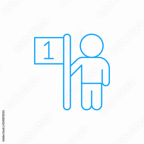 person flag goal icon sign vector