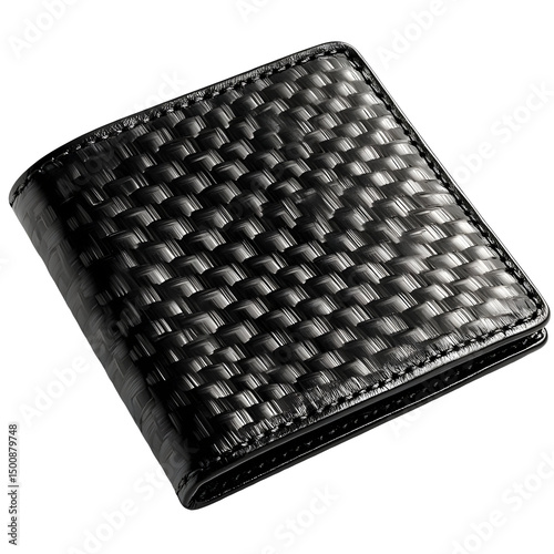 Black Carbon Fiber Wallet 3D Render