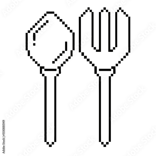 pixel salad servers featured in minimalist pixel design for culinary elegance