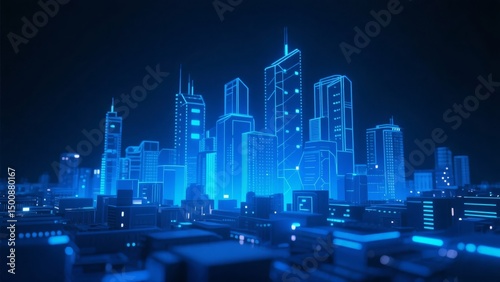 Digital Representation of a Futuristic Cityscape