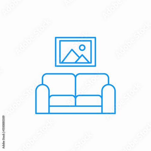 sofa picture frame saloon icon sign vector