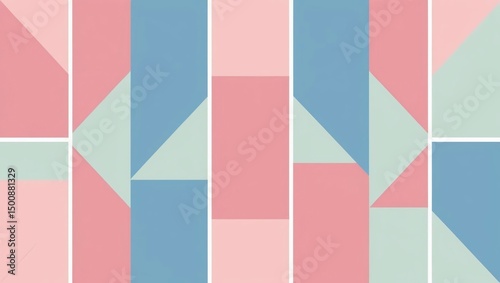 Abstract Pastel Geometry: A Serene Composition of Shapes and Colors