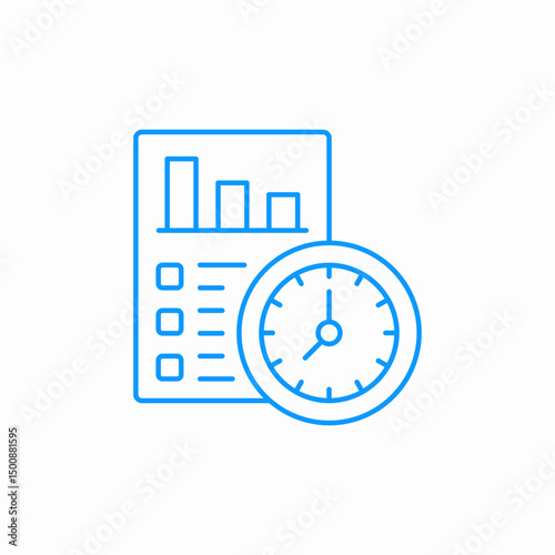 time management report icon sign vector
