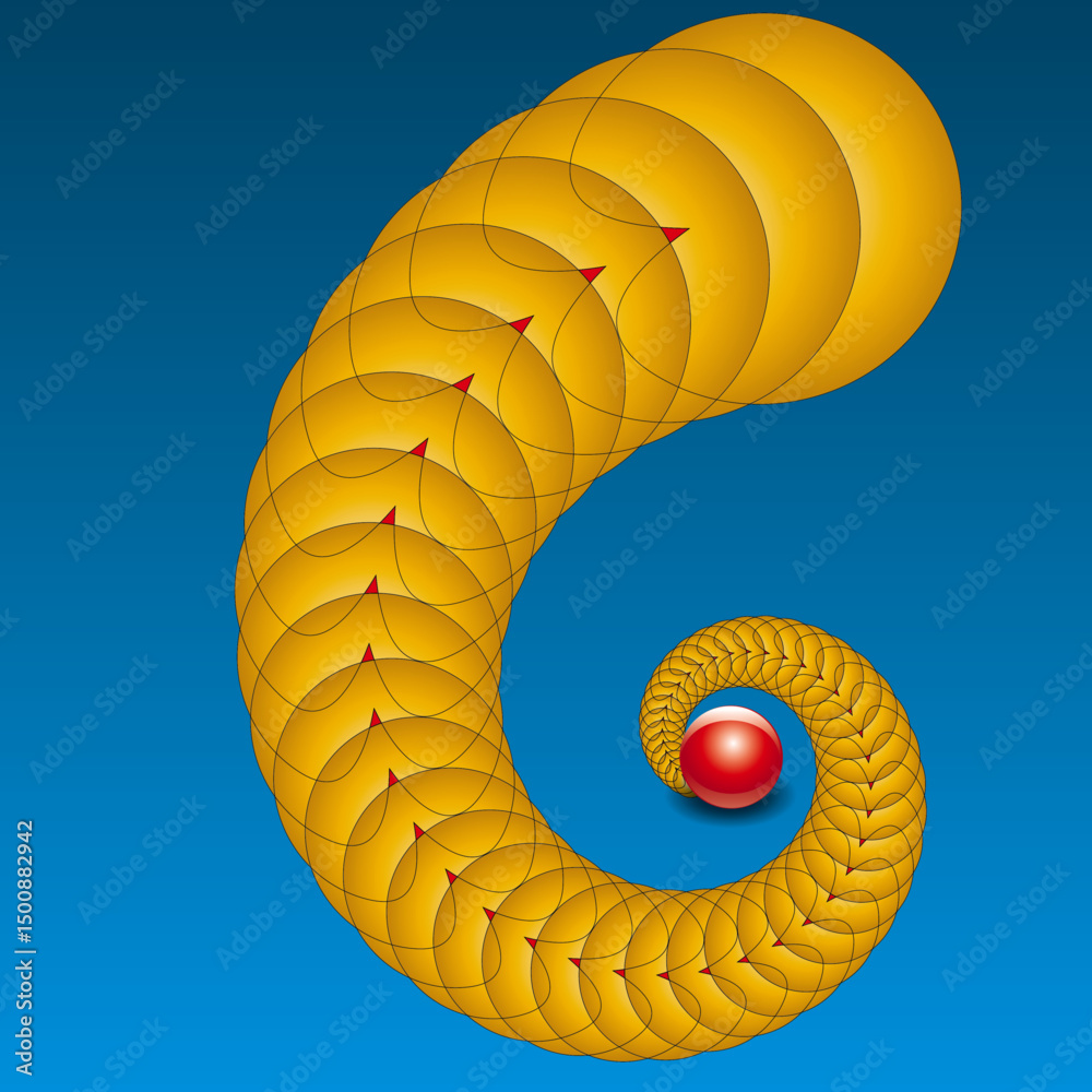 Entwurf Kugelspirale Gold