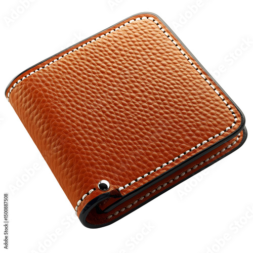 Orange Leather Wallet Product Photo
