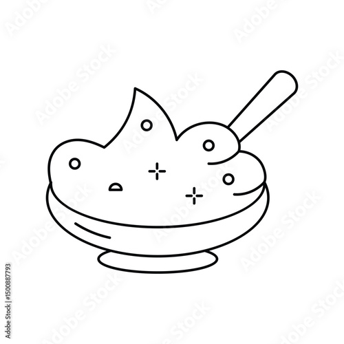 sour cream lineal icon with white background vector stock illustration