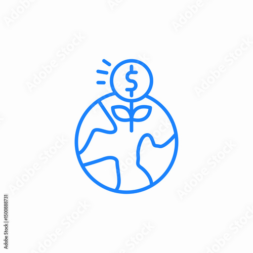 global economic growth icon sign vector