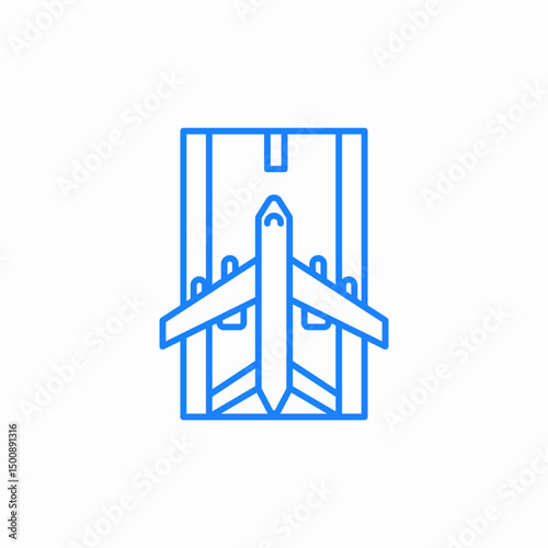 plane runway icon sign vector