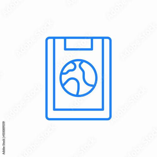 planet earth clipboard icon sign vector