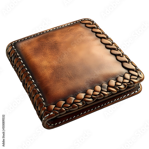 Braided Leather Wallet 3D Render
