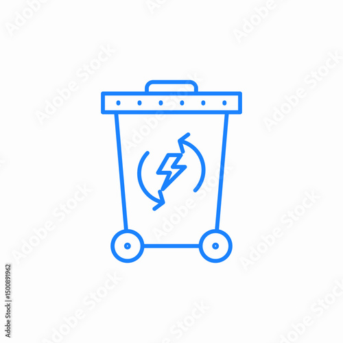 renewable energy bin icon sign vector