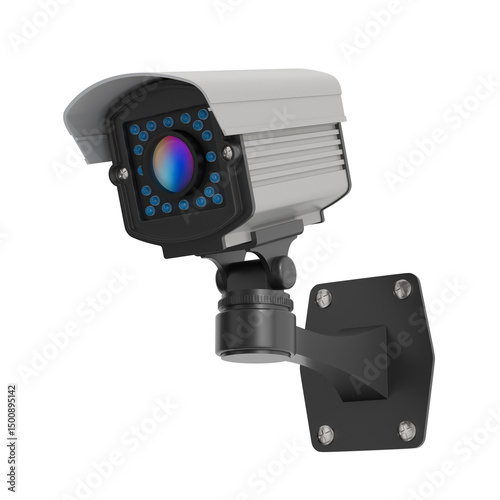 CCTV Camera on white backgr...