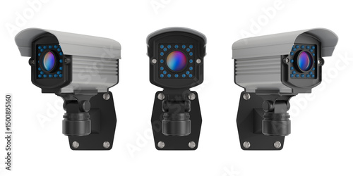 CCTV Camera on white backgr...
