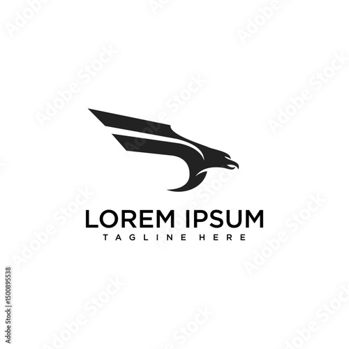 Letter D abstract and eagle head logo vector image