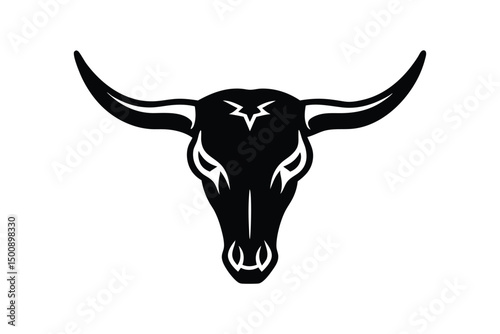 bull skull isolated on white