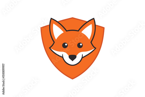 fox head mascot vector logo design illustration