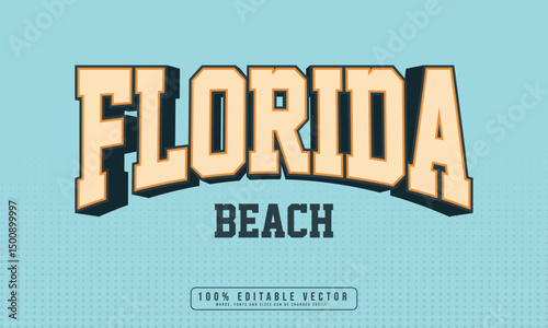 Florida beach text effect editable. Editable Florida beach text effect vector