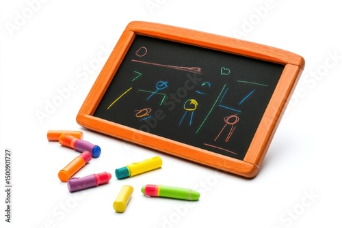 magnetic drawing board for kids isolated on white background