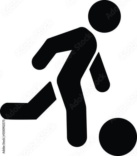 soccer player. player shooting. a black and white silhouette of a man kicking a soccer ball
