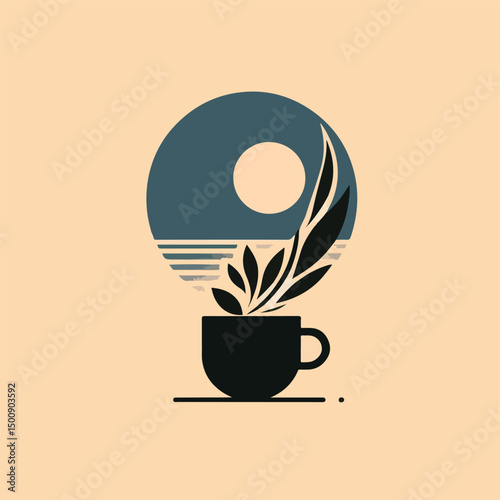 coffee with simple design and soft background
