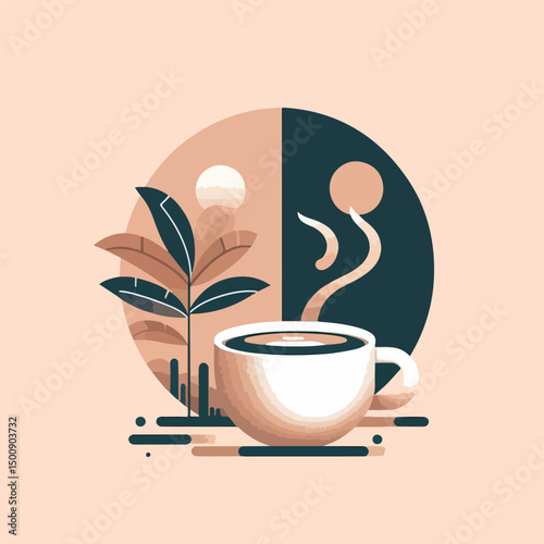 coffee with simple design and soft background