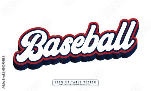 Baseball text effect editable. Editable Fresh text effect vector