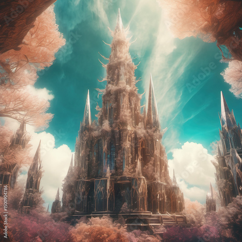 Create a Breathtaking Crystal Spire Art with Gum Bichromate in 4K Resolution photo
