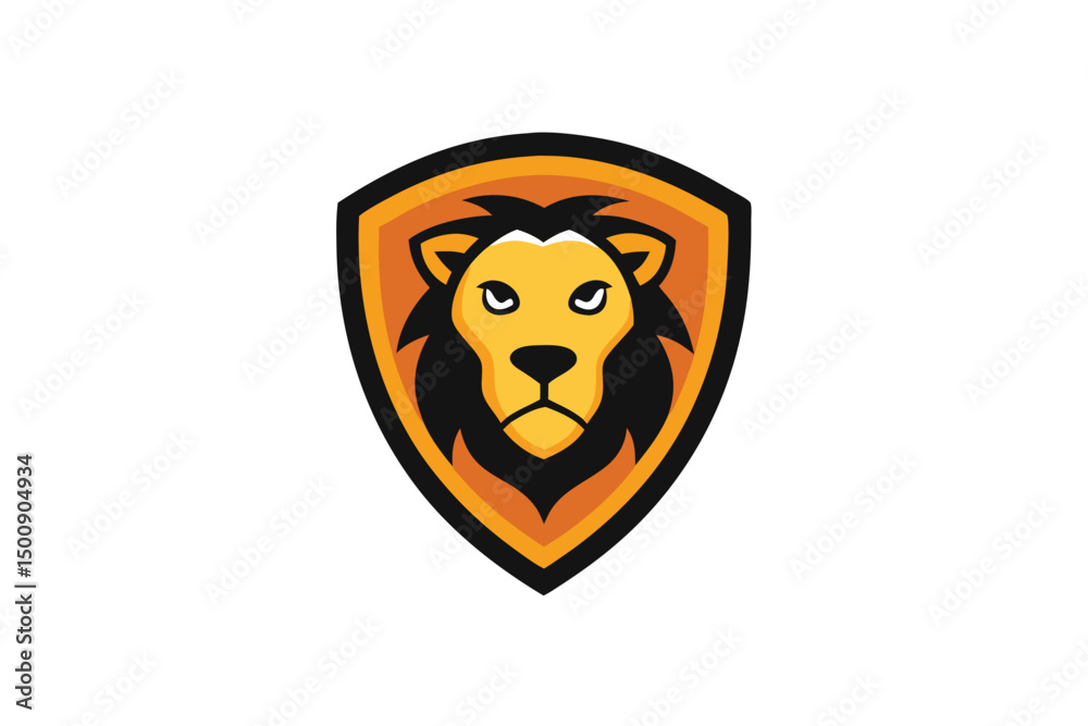 Obraz premium shield with lion head vector icon