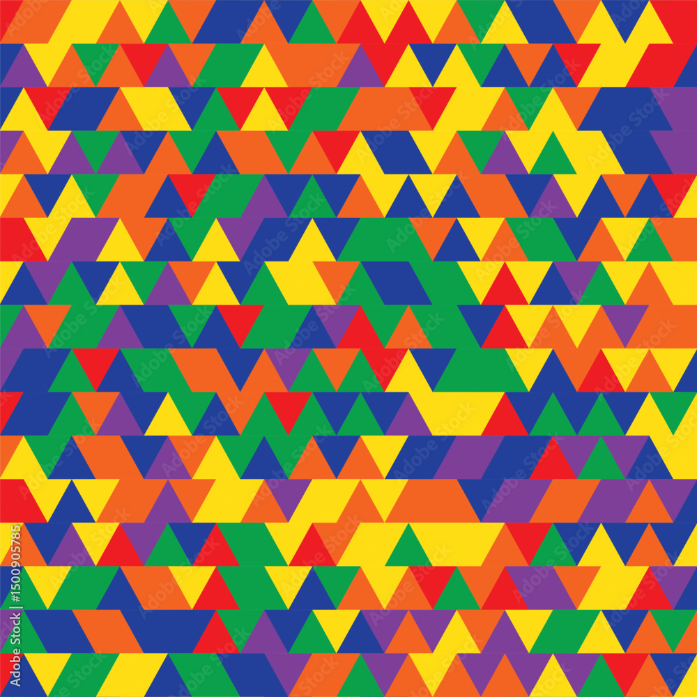 Geometric Triangle Pattern: Vibrant and dynamic, this eye-catching geometric pattern features a kaleidoscope of colorful triangles, forming an abstract mosaic of playful shapes and textures.