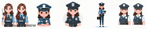 Vector of a female police