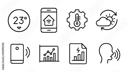 Smart home technology icons for modern living and efficient systems