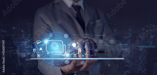 IT consulting services concept, digital transformation solutions, optimization, cloud computing strategies and cutting-edge technologies.